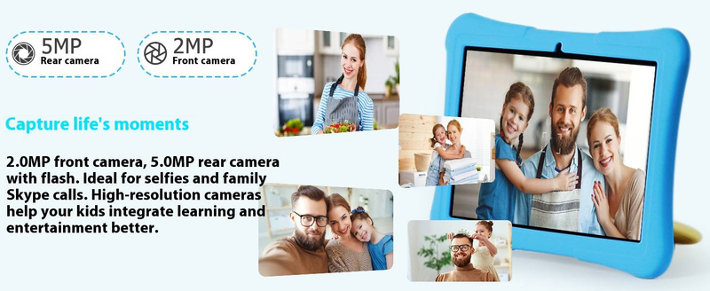 10,1-Zoll-Android-Tablet – 4 GB RAM + 128 GB Speicher, Doppelkamera, GPS, Bluetooth, Metallgehäuse, IPS-Bildschirm, für Kinder und Familien (Grau/Pink/Blau)_voghion.com
