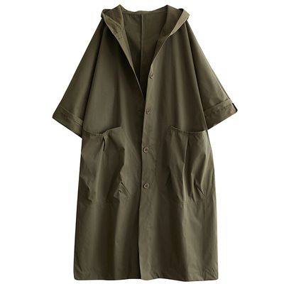 Elegant Oversized Hooded Trench Coat For Women – Long Knee-Length Design With Large Pockets, Casual & Office Wear, Available In 5 Classic Colors_voghion.com