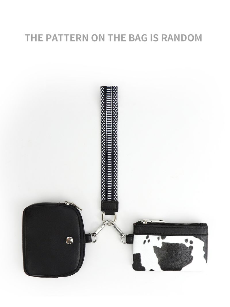 Damen Mini Zipper Wristlet Keychain Portemonnaie Duebel Pocket Wristlet Portable Portemonnaie Coin Portemonnaie Mini Women Coin Bag_voghion.com