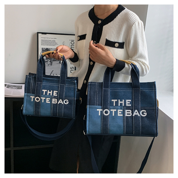 Ευρωπαϊκή και αμερικανική μονόχρωμη τσάντα καμβά ώμου γυναικεία νέα μοντέρνα τσάντα tote bag all-match casual Messenger φορητή τσάντα μεγάλης χωρητικότητας_voghion.com