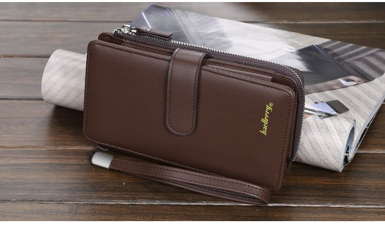 Portafoglio Baellerry da uomo, lungo, multifunzionale, borsa per cellulare, retrò, con cerniera, fibbia, all'ingrosso_voghion.com