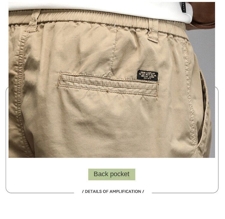 Summer men's overalls, trousers, casual trousers, sports outdoor functions, fashionable and retro design, simple multi-bag leggings_voghion.com