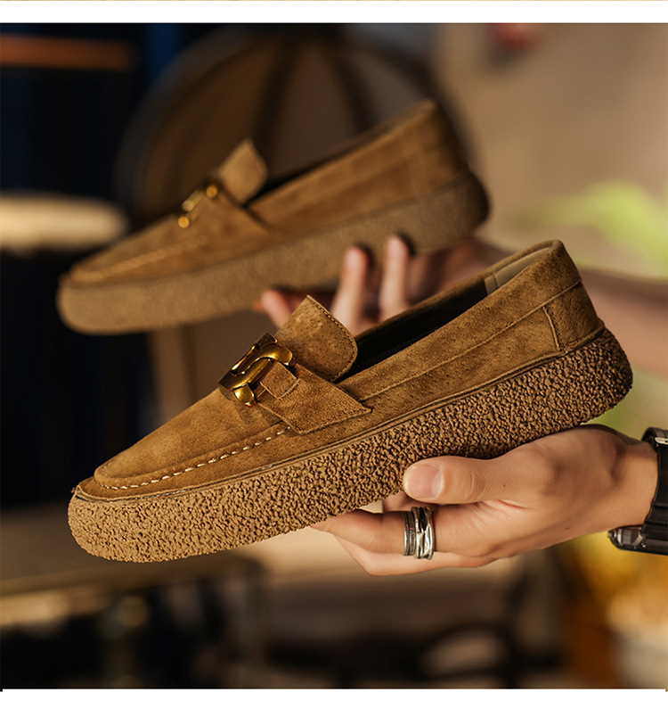 Scarpe casual da uomo Scarpe slip-on retrò britanniche Maniche in vera pelle Mocassini da guida traspiranti_voghion.com