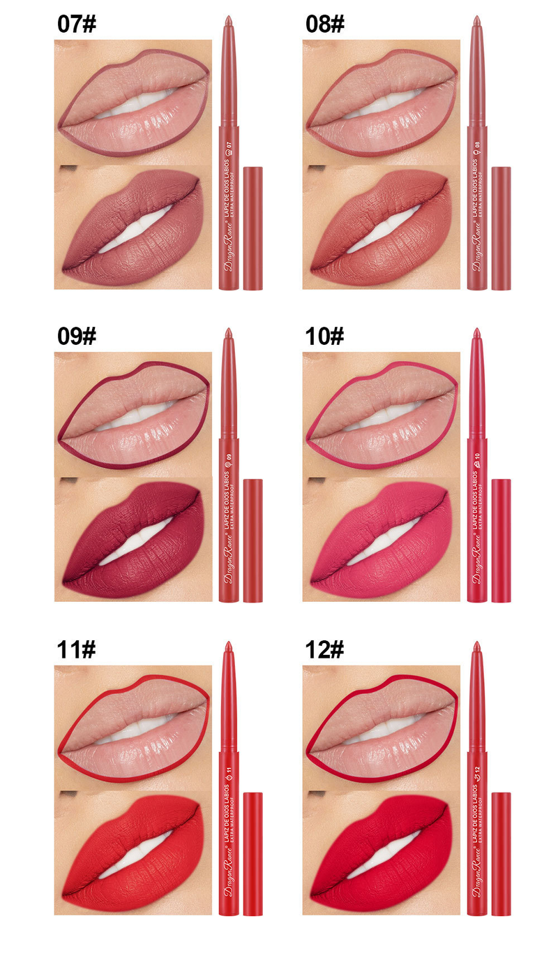 12-Piece Lipstick & Lip Liner Set For Women - Long-Lasting, Non-Fading, Matte Finish, With Beige Brown Shades Included_voghion.com