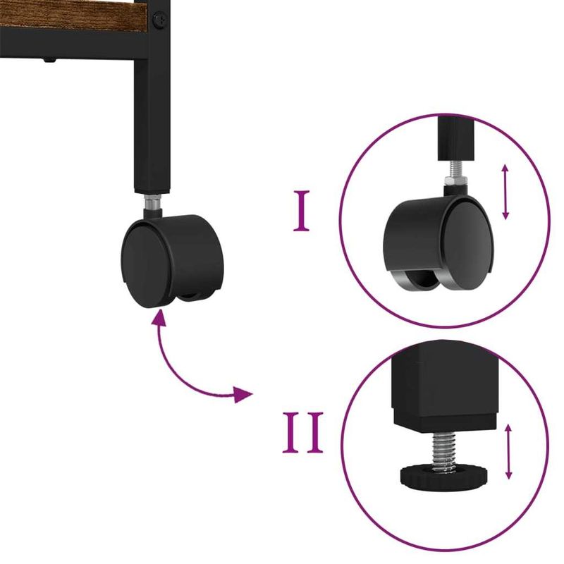 Printer Stand 2-Tier Smoked Oak 19.7"x15.7"x15" Engineered Wood_voghion.com