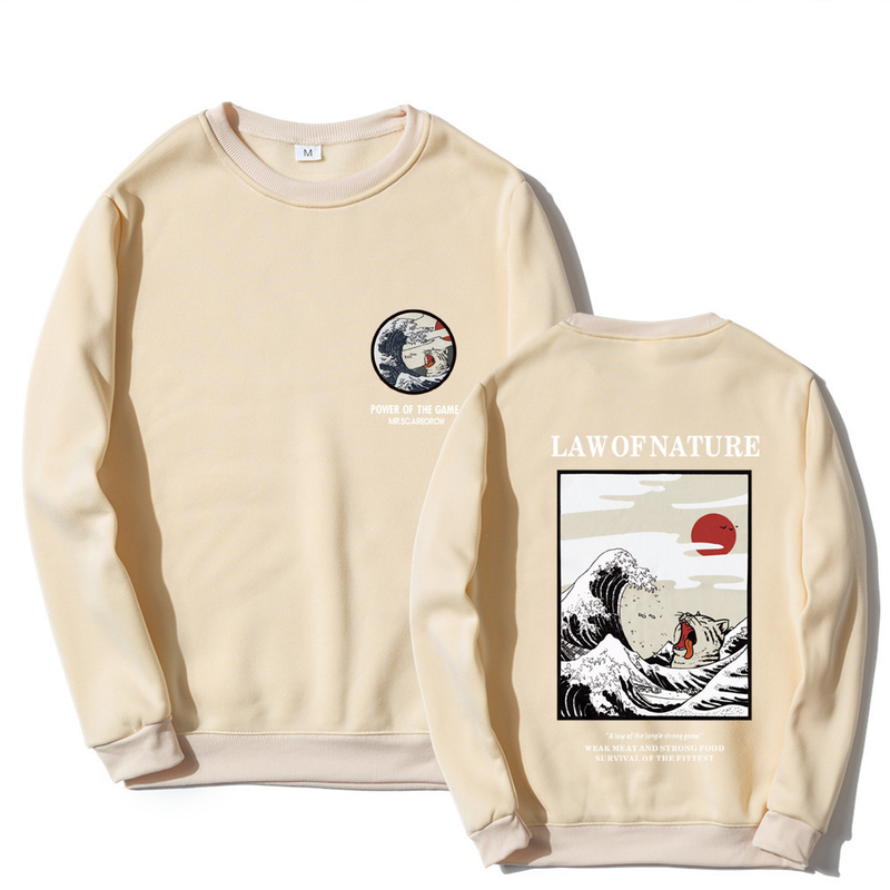 Trendy brand funny cat wave autumn and winter men and women leisure fleece sweater pullover Hoodie sweater men_voghion.com