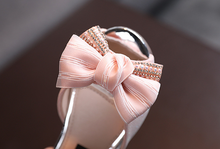 Sommer Neue Kinder Sandalen Mädchen Prinzessin mit Diamant Band Schleife Kleines Mädchen Weiche Sohle Tanzschuhe_voghion.com