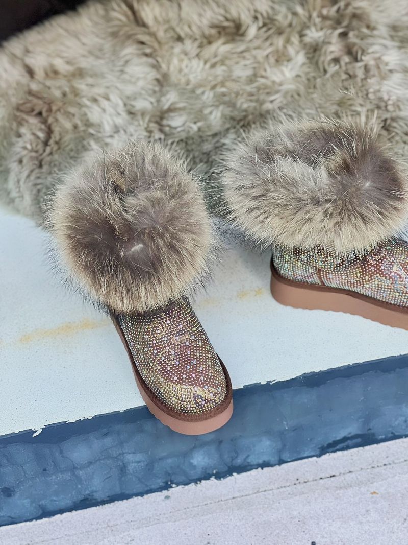 Melad Water Diamond Snow da donna in inverno 2024, stivali in vera lana con suola spessa e intersuola in cotone_voghion.com