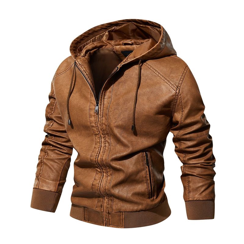 Men's Clothing retro washed leather jacket Men's leather jacket leather jacket_voghion.com