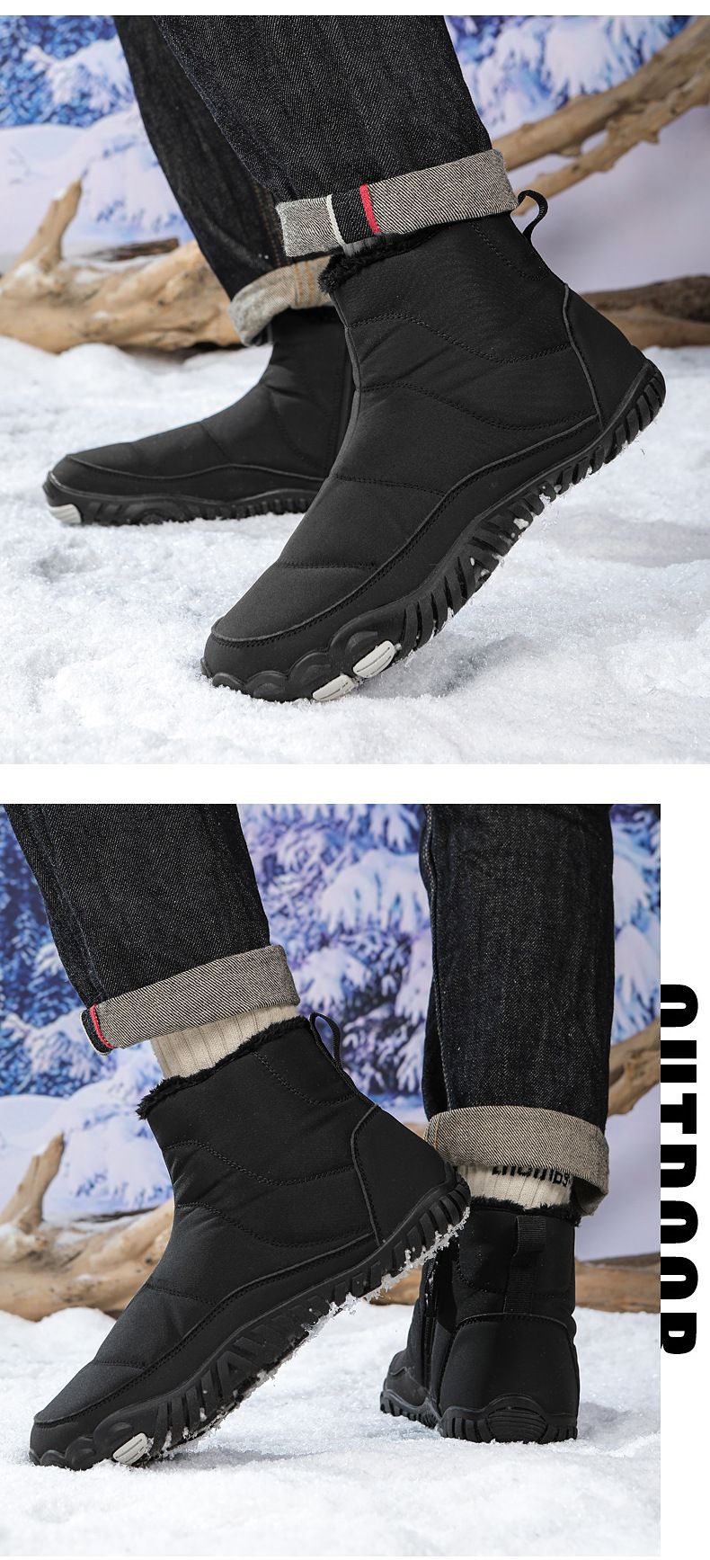 Unisex Winter Snow Boots With Side Zipper - Waterproof Slip-Resistant Cold Weather Shoes For Men & Women - Thermal Lined Wide Toe Barefoot Comfort_voghion.com