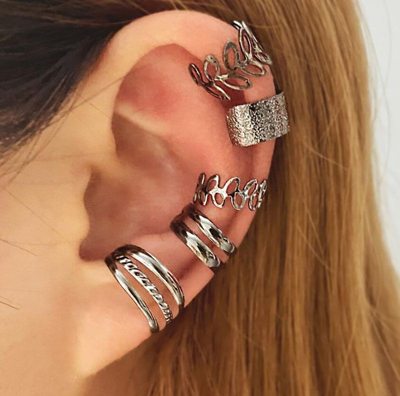 Vintage C-förmige Ohrstecker 5-teilig ohne Piercing Ohrknochenclips Personalisierte Ohrclips Ohrringe Zubehör_voghion.com