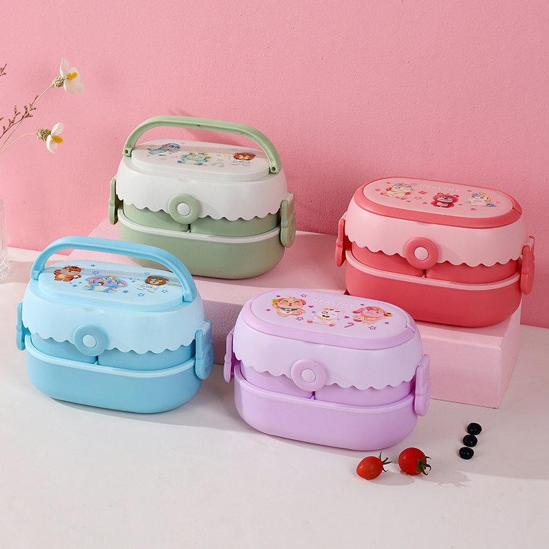 Dopamine Lunch Box Student Lunch Box Office worker Double-layer compartment fresh-keeping box Microwave Heating Lunch Box_voghion.com
