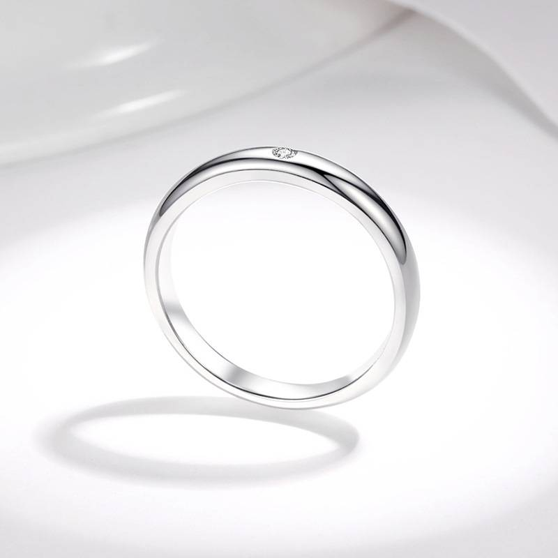 Anello in argento sterling per donna, semplice e alla moda, con moissanite, anello con diamanti per indice_voghion.com