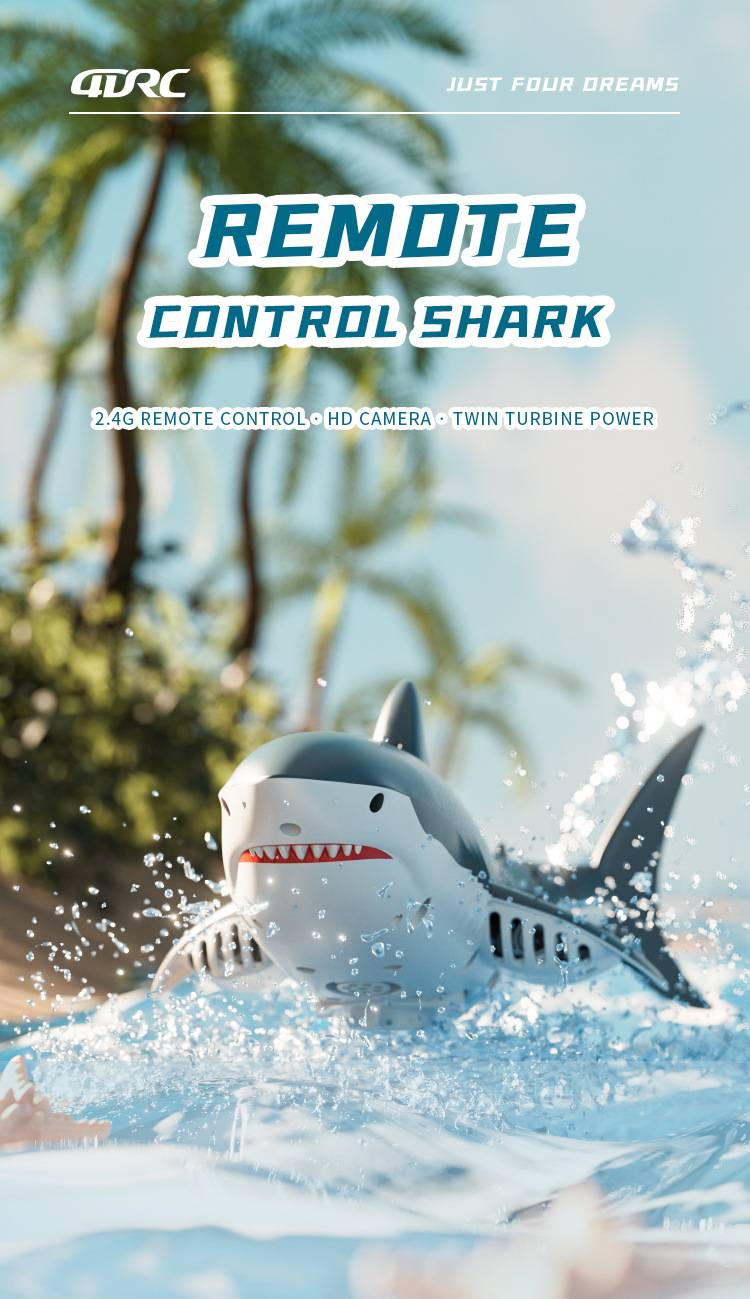 Summer Kids' Remote-Controlled Bionic Electric Megalodon Toy: Water-Spraying, Camera-Equipped, Rechargeable With Swinging Tail_voghion.com