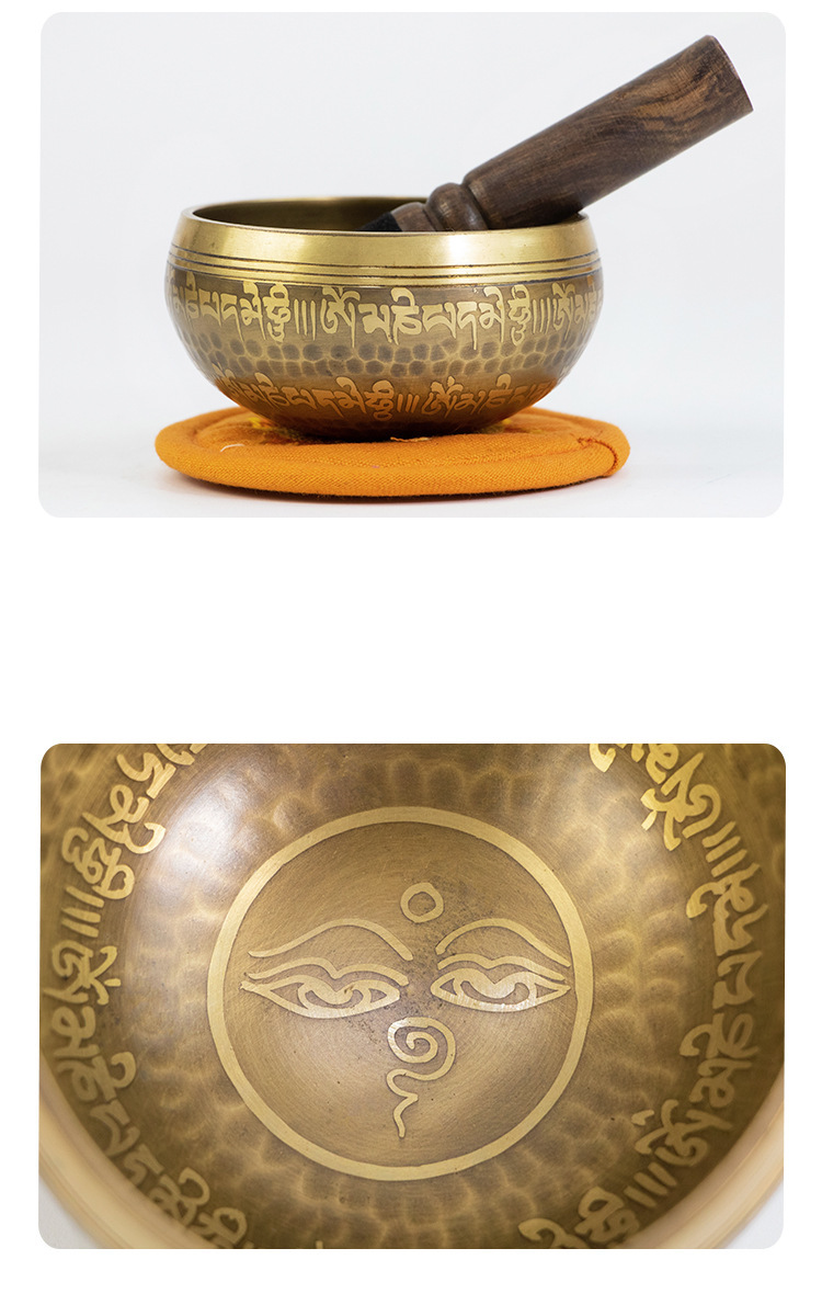 Nepalesische Klangschale, handgefertigt, handgehämmert, tibetisches Klangschalen-Set – Stressabbau, Chakra-Ausgleich und Meditationswerkzeug_voghion.com