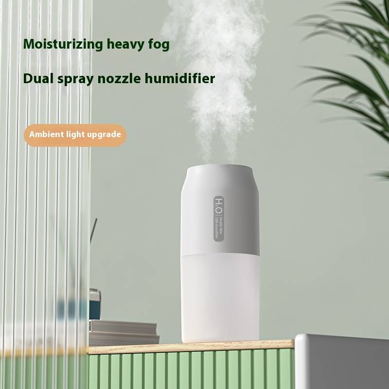 Dual-Nebel-Luftbefeuchter mit USB- und Autostromversorgung, tragbarer Mini-Luftreiniger für Zuhause und unterwegs, Nachtlicht- und Aromatherapie-Funktion_voghion.com