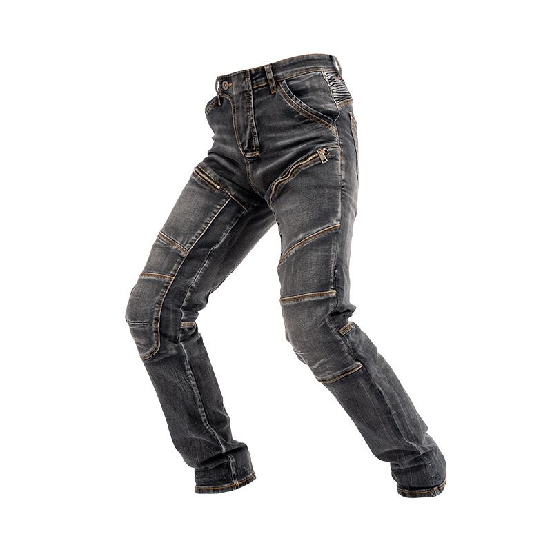 Motorcycle Kevlar Riding Pants With Dual Zippers, Stretch Denim Jeans For Men & Women, Slim Fit, All-Season Protection For Bike & Racing_voghion.com