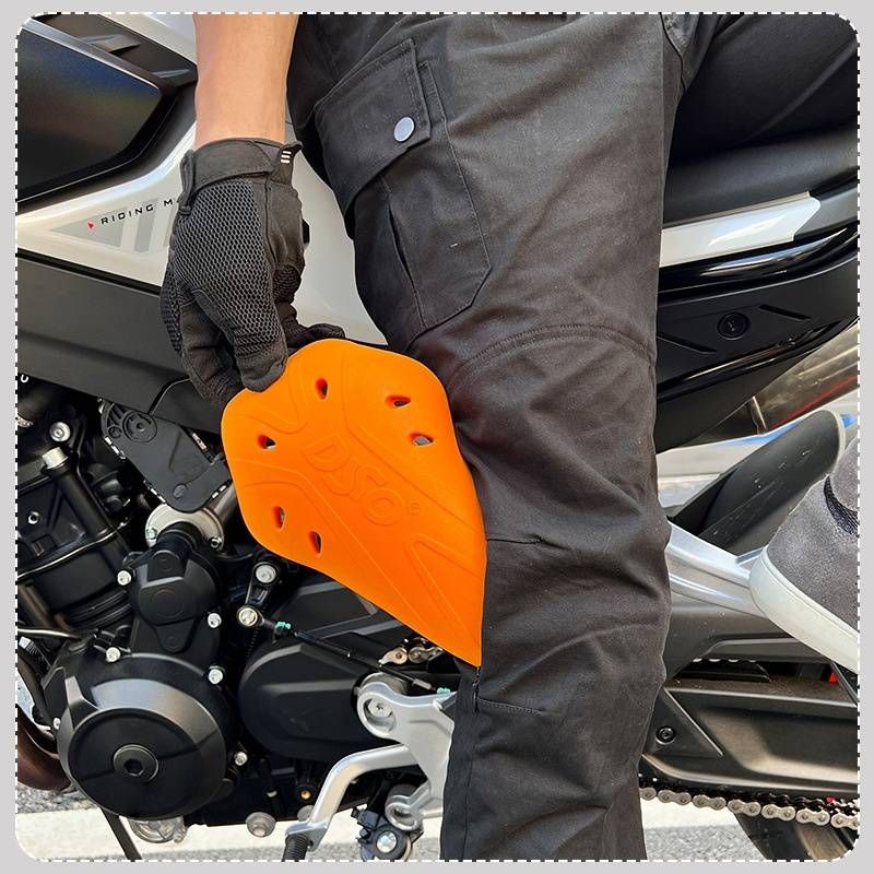 Motorradjeans – Winddichte Arbeitshose mit Knieschutz, schmaler Passform und verstellbaren Bündchen (schwarz, Unisex für Männer und Frauen)_voghion.com