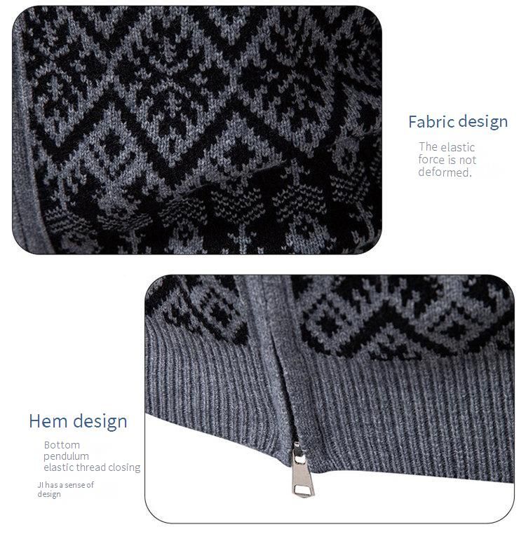 Men's Chunky Knit Cardigan Sweater With Half-Turtle Neck, Casual Open Front Coat For Autumn Winter, Fashionable Loose Fit Cable Knit Pullover_voghion.com