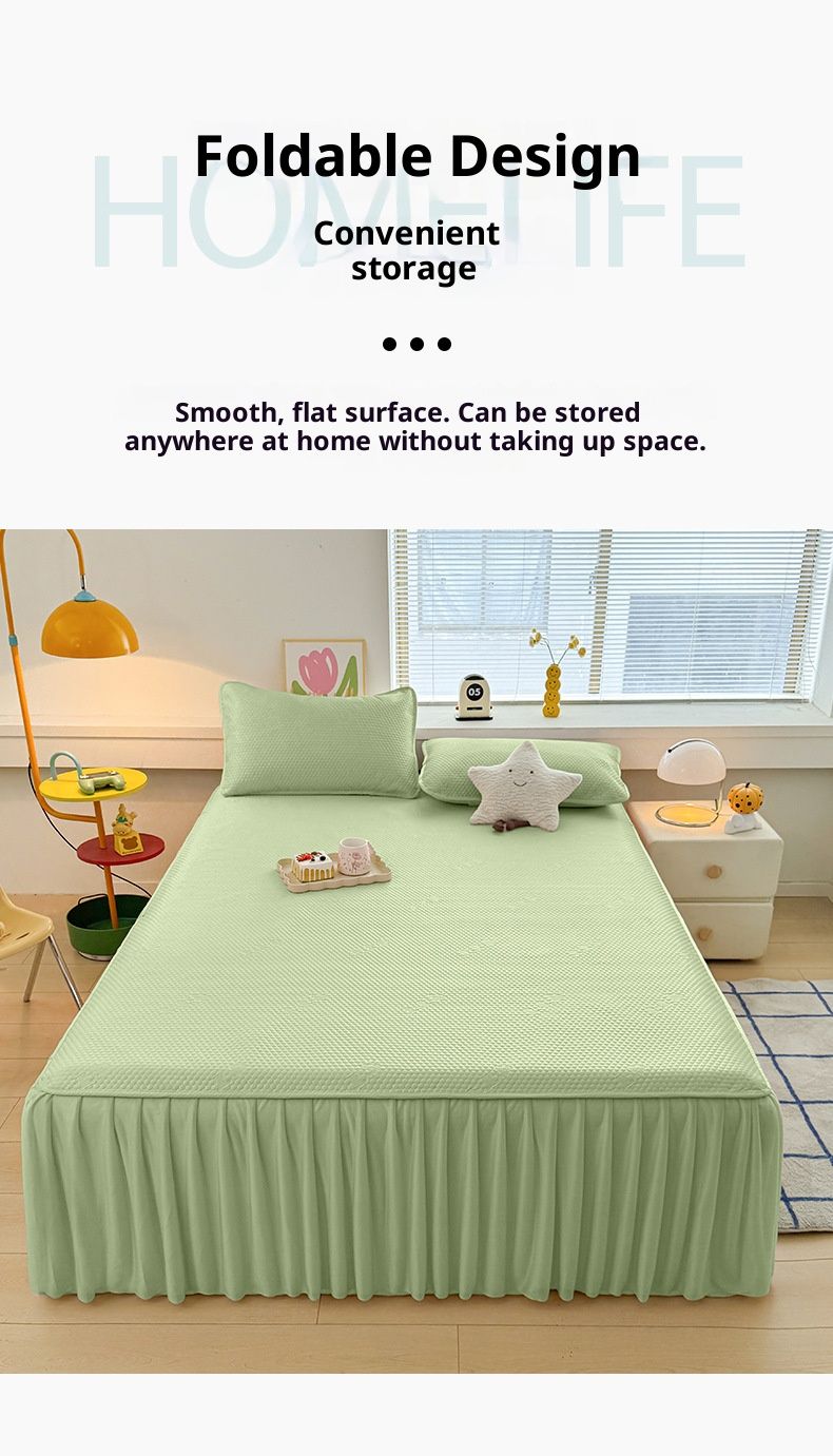 Kühlendes Viskose-Bettlaken-Set – Faltbare Sommerdecke aus Eisseide mit Anti-Rutsch-Punkten (Mintgrün/Grau/Karamell/Blau/Pink, 120 x 200 cm bis 200 x 220 cm)_voghion.com