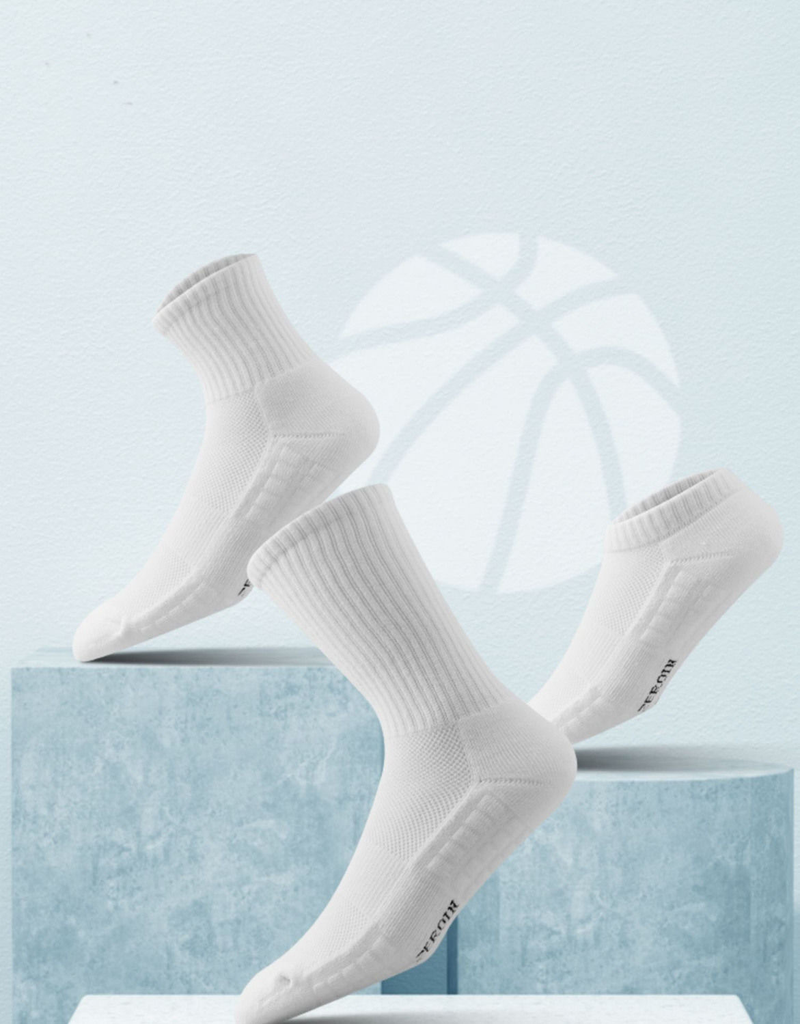 Chaussettes montantes respirantes, absorbant la transpiration et les chocs, pour l'automne et l'hiver. Semelle éponge épaisse. Idéales pour la course, le basketball et bien plus encore (lot de 5 paires)._voghion.com