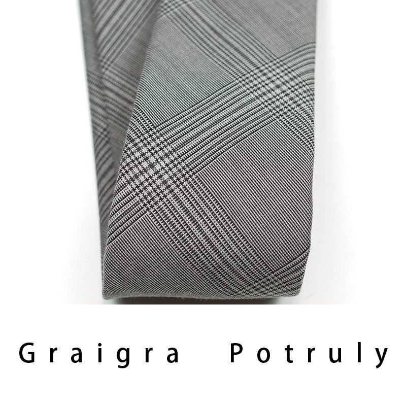 Abito e cravatta pied de poule da uomo, cravatta casual grigio marrone da 7,5 cm, moda scozzese da lavoro retrò per donna_voghion.com