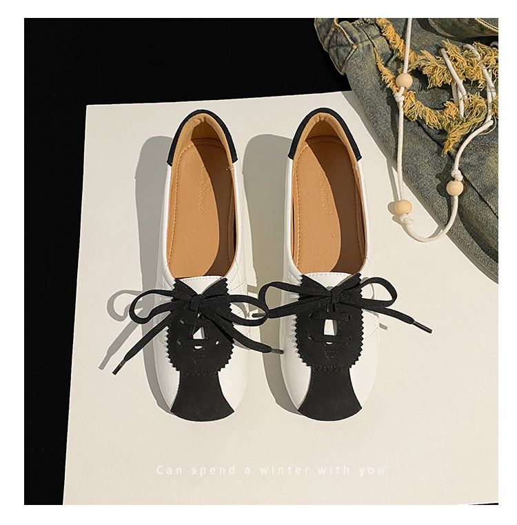 Chaussures Forrest Gump en cuir véritable pour femmes, nouvelles ballerines à lacets avec hauteur intérieure rehaussante, 2024_voghion.com