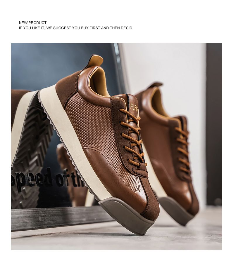 Retro Fashion Brown Men's Low Sneakers Big Size 45 Breathable Flat Shoes Trainers Men Lace-up Casual Sneakers Zapatillas Hombre_voghion.com