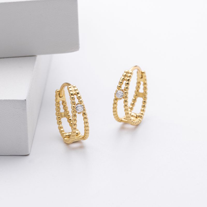 Women's Jewelry Elegant Hollow-Out U-Shaped Earrings In 925 Sterling Silver With Gold/Platinum Plating, Lightweight & Hypoallergenic For Daily Wear_voghion.com