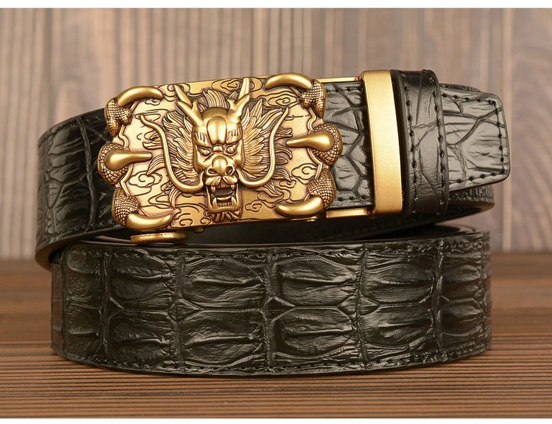 HOT Fashion Marke Echtes Leder Gürtel Business Hosen Strap Hose Ceinture Homme Rindsleder Drachen Automatische Schnalle Rindsleder_voghion.com