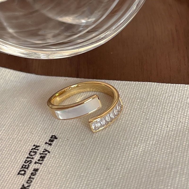 Anello con dito aperto, stile minimalista, di alta moda, stile verde smeraldo, per donna_voghion.com