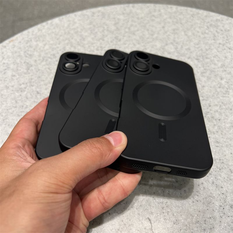 Custodia di ricarica wireless magnetica opaca di lusso per iPhone 16 15 14 Pro Max Plus 13 12 11 XR X XS 7 8 Cover antiurto_voghion.com