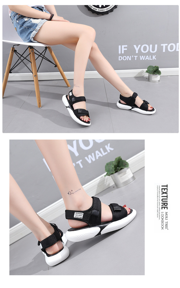 Women's casual Velcro muffin platform beach shoes_voghion.com