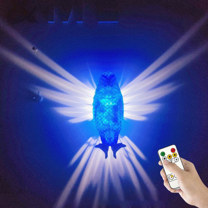 Uhu Tier Projektion 3D Druck Nacht LED Atmosphäre Dekorative Wand Hängende Lampe_voghion.com