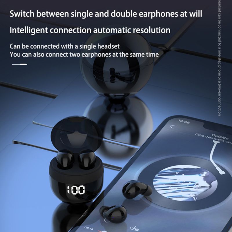 Onzichtbare hoofdtelefoon TWS Mini-oortelefoon Draadloze Bluetooth 5.3-oordopjes met microfoon Ruisonderdrukking In-ear-headset voor Xiaomi_voghion.com