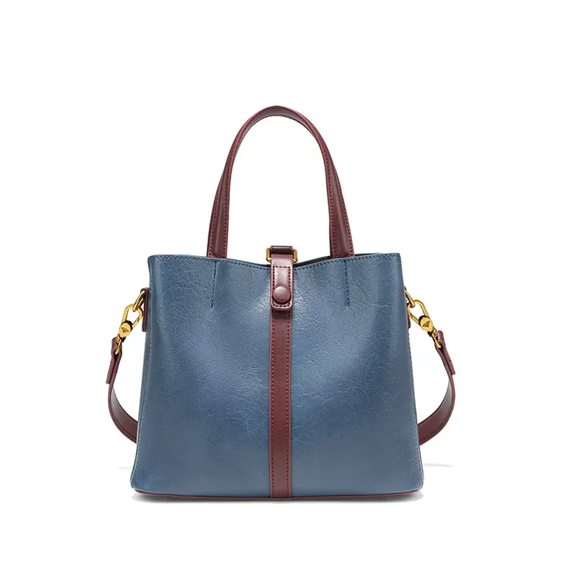 Borsa a secchiello da donna casual alla moda YXYHYC W, di alta qualità e di lusso, con motivo a struzzo e scomparti multipli._voghion.com