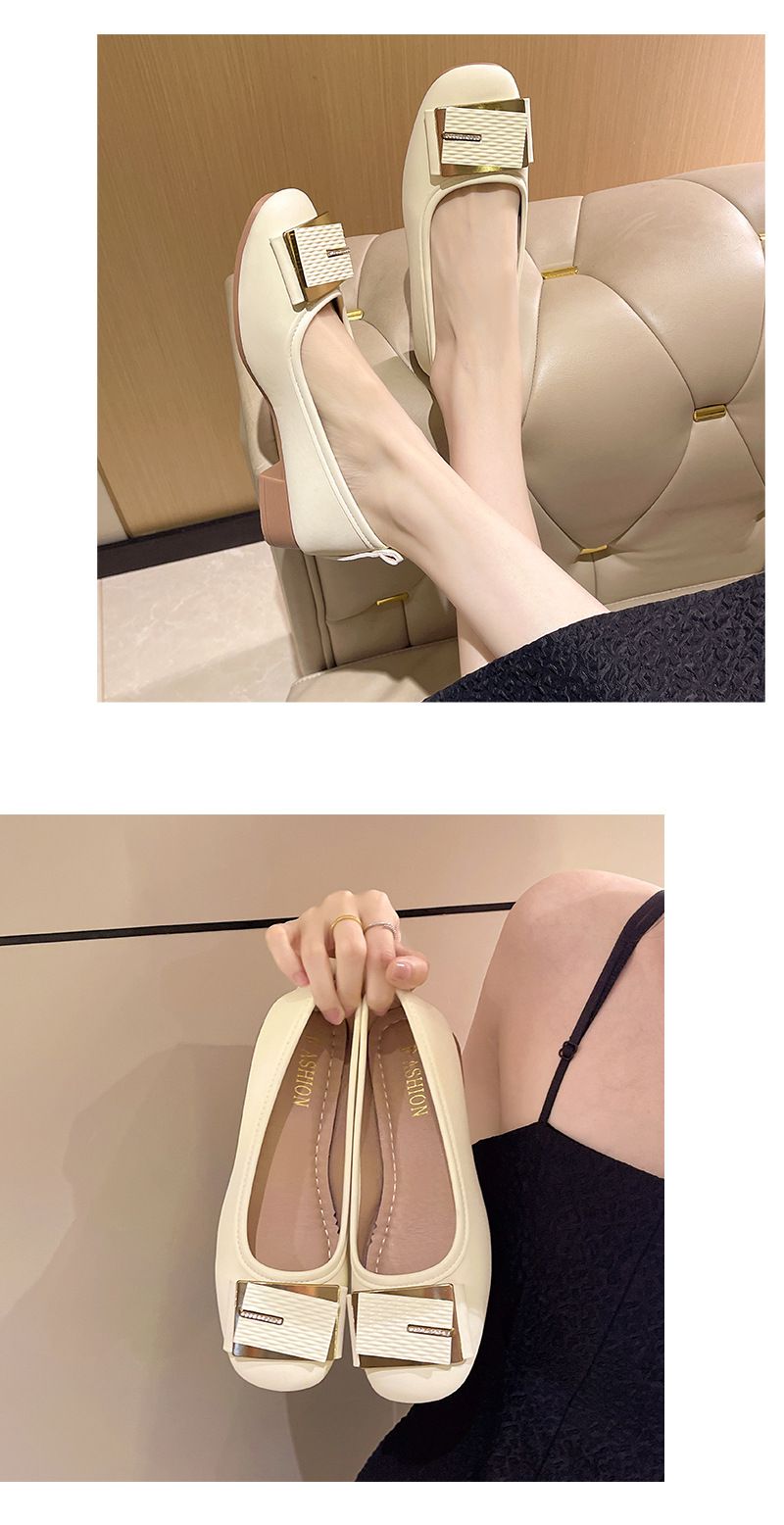 Zapatos Doudou para mujer, primavera y otoño, suela blanda, zapatos individuales, zapatos pequeños para mujer, zapatos de cuero de un pedal, zapatos bajos para niños._voghion.com