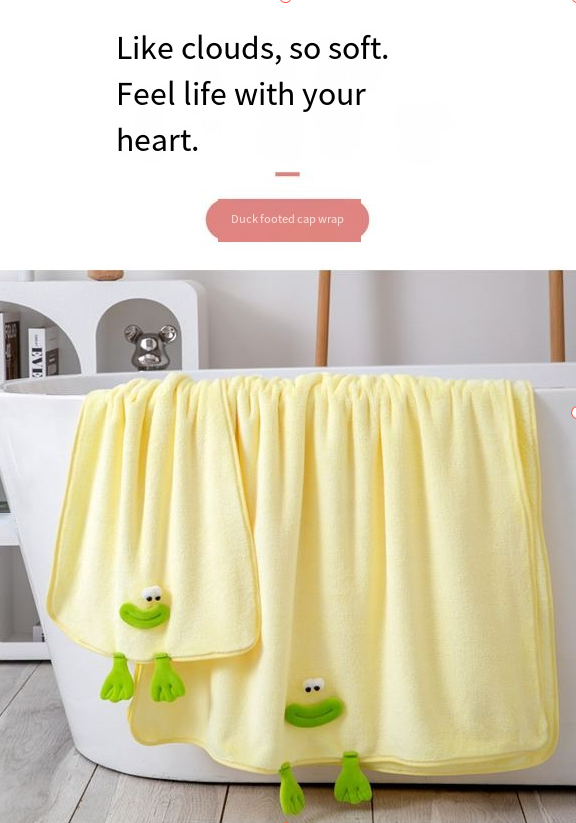 Cartoon Animal Coral Fleece Soft Absorbent Household Bath Face Parent-Child Towel Set_voghion.com