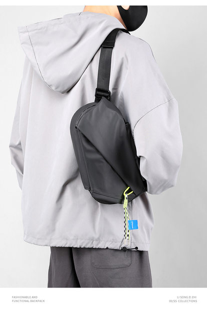 Herr Axelbröstväska Nylon Vattentät Utomhus Sport Löpning Cykling Bältesväska Stor kapacitet Resetelefonväska Messenger Bag_voghion.com