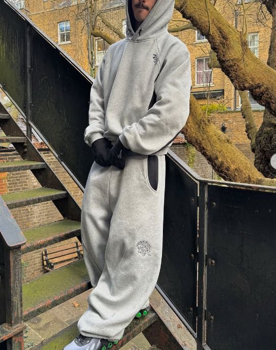 European And American Cross Border Retro All Match Loose Unisex High Street Hip Hop Splicing Embroidered Sweatpants Men's Pants Foreign Trade_voghion.com