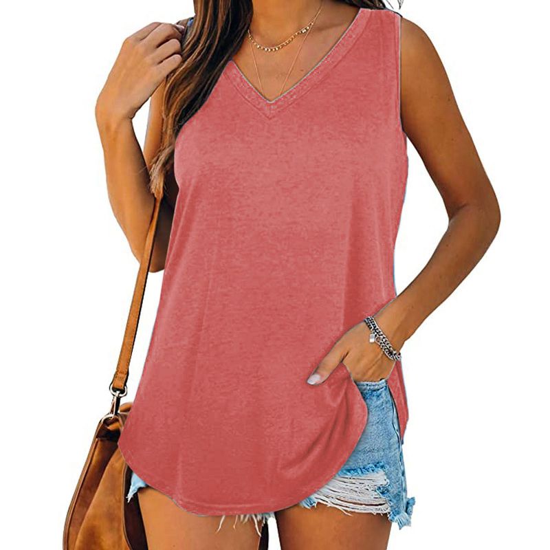 T-shirt senza maniche tinta unita da donna_voghion.com