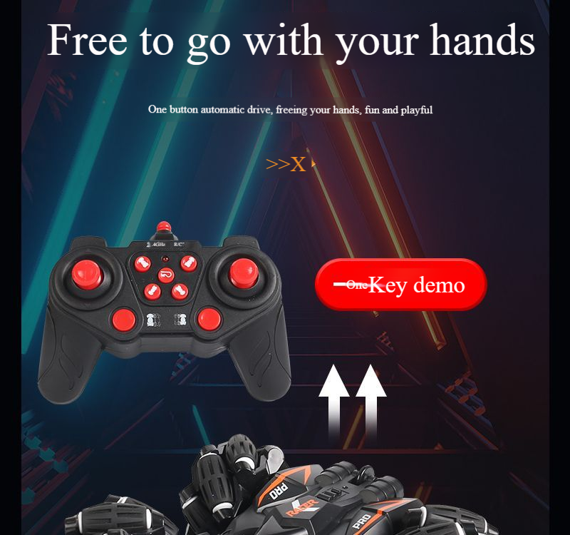 Stunt Double sided Drift Remote Control Car Gesture Sensing Off road Climbing Charging 4WD Children's Toy Boy Gift_voghion.com