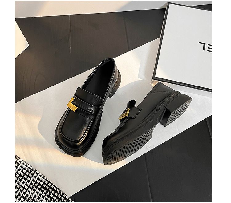Quadratische kleine Lederschuhe für Damen, neue Freizeitschuhe im britischen Stil mit dickem Absatz und einzelnem Kick, vielseitig_voghion.com