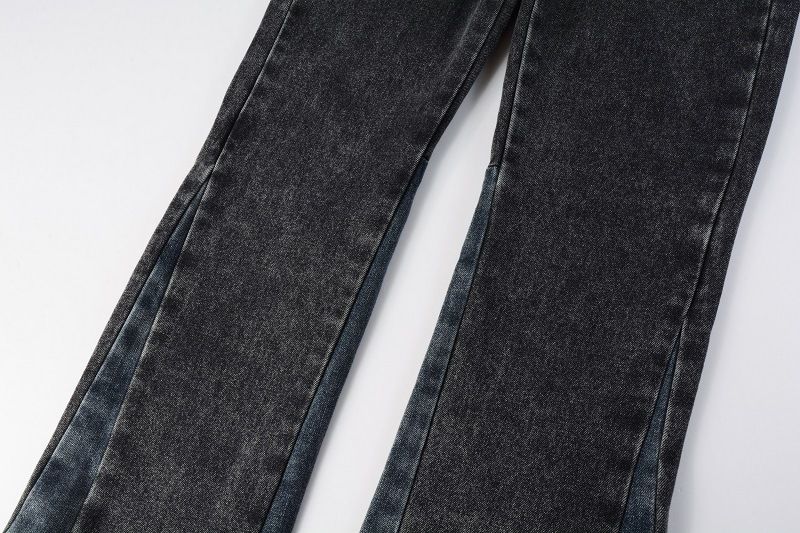 Men's Clothing gradient contrast color matching, whitening, flared washed jeans, flared jeans_voghion.com