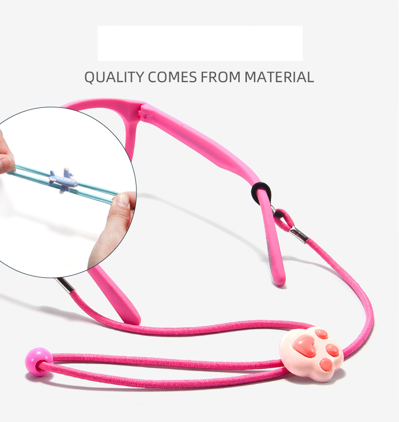 Corde de fixation pour lunettes unisexe pour enfants, sangle fixe antidérapante, solide, sport, crochet d'oreille anti-chute, ensemble de jambes, corde télescopique pour les yeux_voghion.com