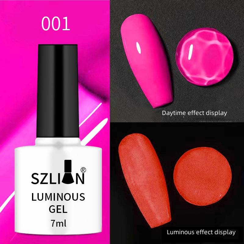 Im Dunkeln leuchtendes Nagelgel Fluoreszierendes Nagellackgel Phototherapie-Gelset Beliebtes Nagelstudio in Bonbonfarbe_voghion.com