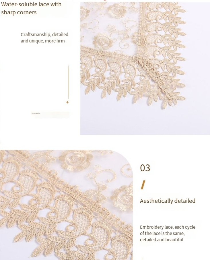 Lace French table flag Nordic water soluble light luxury hollow embroidery triangle table cloth coffee table flag table cover cloth_voghion.com