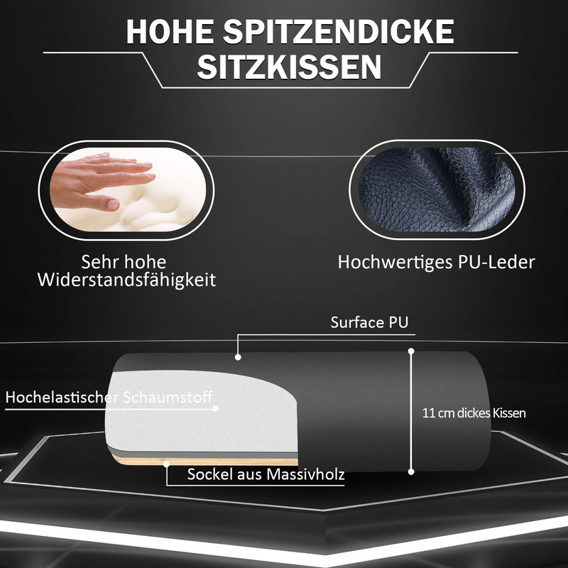 Ergonomischer Gaming-Stuhl mit verstellbarer Neigung (90–155 °), Armlehne, dickem, hochdichtem Kissen, PU-Leder, 136 kg Tragkraft, leisen Rädern, Lila_voghion.com