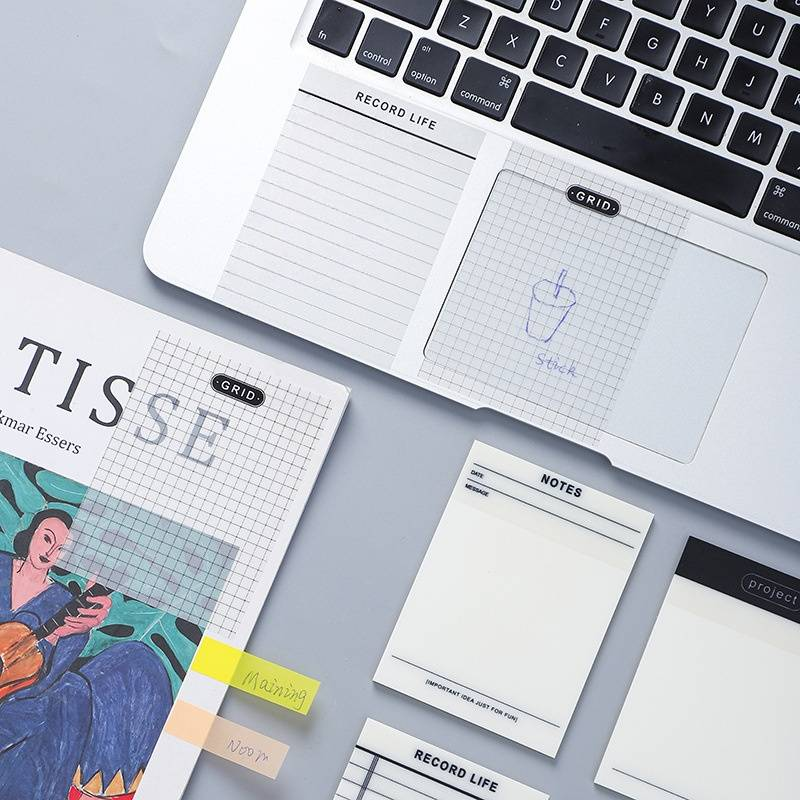 Transparente Haftnotizen – wasserfeste, wiederverwendbare, nicht beschädigende Rasterregister für Bücher, Büro und Arbeitszimmer (50 Blatt/Packung, mehrere Farben)_voghion.com