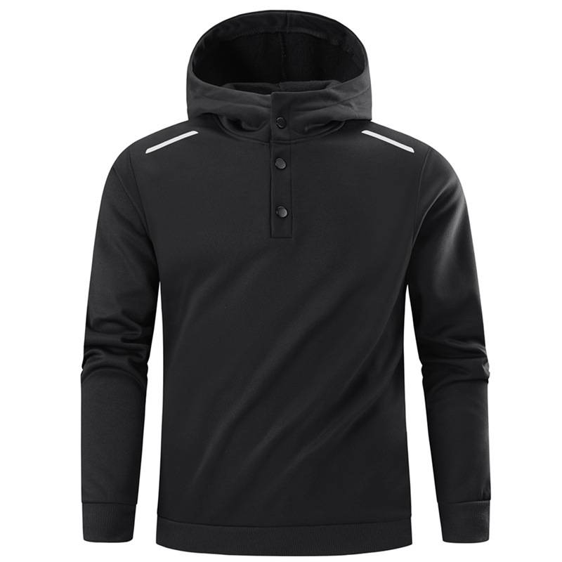 Felpa con cappuccio in pile da uomo con mezza zip e scollo a V – Pullover invernale oversize (S-XXL, 3 colori)_voghion.com